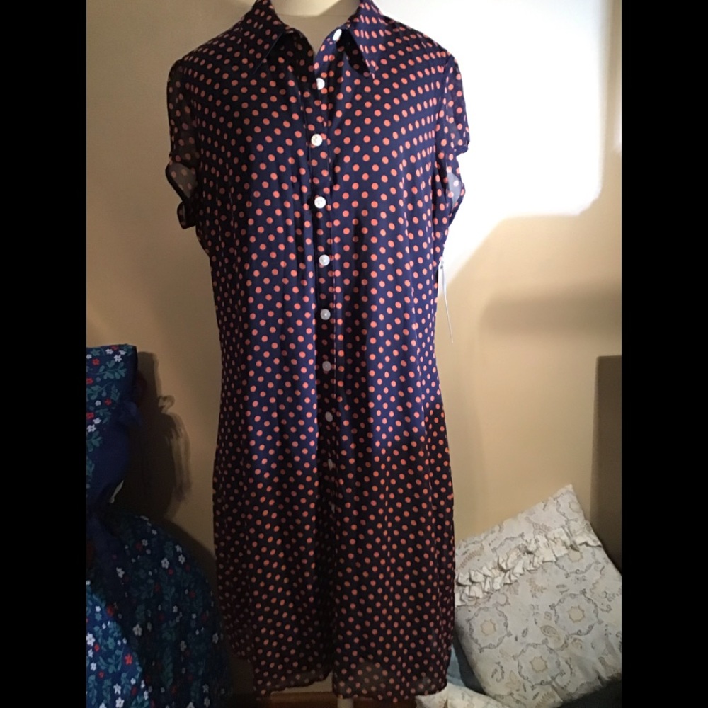 Women’s size 14 New with tags navy and orange Voir voir short sleeve dress